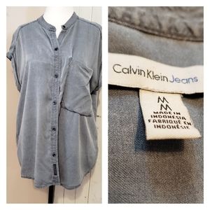 CALVIN KLEIN | VISCOSE BUTTONED CAPPED SLE…